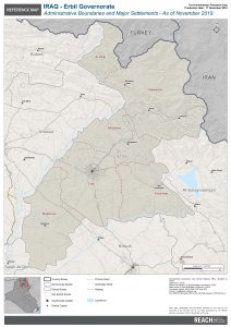 Iraq Reference Map Erbil Administrative Boundaries A1 – November 2019