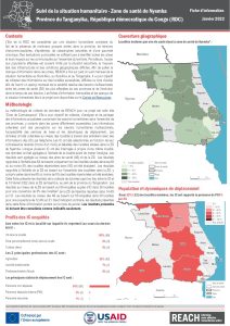 Suivi de la situation humanitaire dans la ZS de Nyemba, Tanganyika, janvier 2022