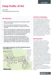 REACH Al Hol Profile, Northeast Syria - June 2023