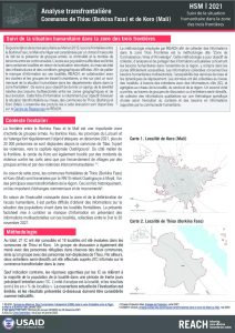 Aperçu de la situation transfrontalière entre le Burkina Faso (Thiou) et le Mali (Koro), Novembre 2021