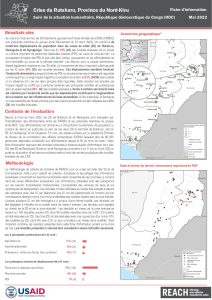 Suivi de la situation humanitaire, Crise du Rutshuru, mai 2022