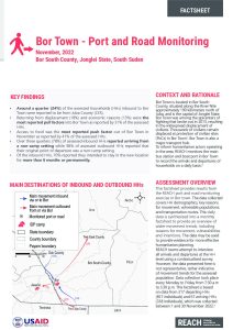 REACH South Sudan, Factsheet Bor Road Monitoring November2022