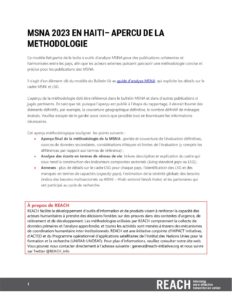 REACH Haiti MSNA Note Méthodologique 2023