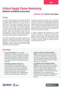 REACH UKR2401 CSCM Medicine availability assessment in Sumy Region