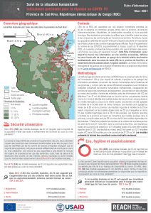 Suivi de la situation humanitaire au Sud Kivu – Indicateurs pertinents pour la réponse au COVID-19, mars 2021