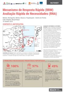 REACH Moçambique RRM Avaliação Rápida de Necessidades Factsheet – Mahate, Maringanha, Metula, Muxara and Paquitequete, Distrito de Pemba (10/10/25)