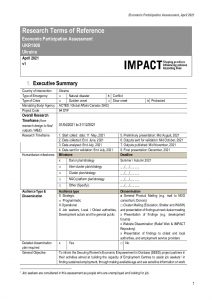 IMPACT Ukraine Terms of Reference Economic Participation Assessment (EPA) April 2021