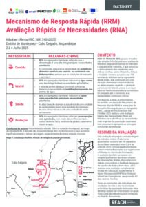 REACH Moçambique RRM Avaliação Rápida de Necessidades Factsheet- Nikokwe, Distrito de Montepuez (02/07/25)