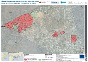 REACH SOM Map Mogadishu IDP Profile Hodan Settlement Surfacearea per Person 05NOV2015 A3
