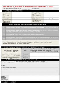 IMPACT - UNICEF Third-Party Monitoring - Midwifery PDM Form, Supplement 1a: Medicines