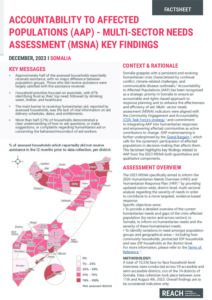 MSNA 2023 Somalia Accountability to Affected Populations (AAP) Factsheet