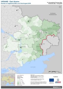 UKR Map East Ukraine Number Of Registered IDPs 02 AUG 2018 A4
