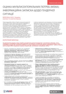 2022 MSNA Gender Focus Brief, Ukraine, April 2023 - Ukrainian