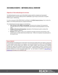 REACH Kenya MSNA 2025: Methodological Note