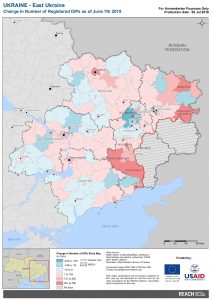 UKR_Map_East Ukraine_Change Of Registered IDPs_07JUNE2018_A4