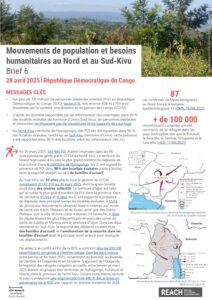 REACH RDC_Mouvements de population et besoins humanitaires au Nord et au Sud-Kivu_BRIEF (6-28 avril 2025)