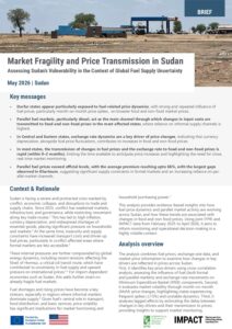 IMPACT, IFPRI, Sudan, Market Fragility and Price Transmission in Sudan, May 2026