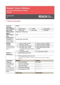 REACH Ethiopia Joint Cash Feasibility Assessment Terms of Reference (ToR) (2025-03-03 - 2025-03-14)