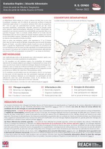 Evaluation rapide de la sécurité alimentaire dans la ZS de Mbulula, fiche d'information, février 2022