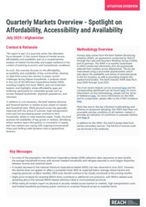 REACH Afghanistan - JMMI Quarterly Brief (July 2025)