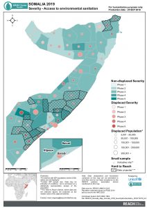 REACH Somalia Map Somalia STM SeverityEnvSanitation 25SEP2019 A4