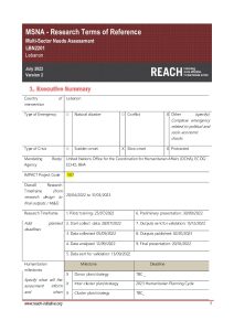 REACH LBN ToR MSNA July 2022