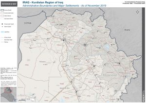 Iraq Reference Map KRI Administrative Boundaries A1 – November 2019