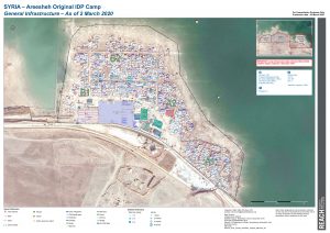 Areesheh Original Camp Infrastructure Map A0, Northeast Syria – March 2020