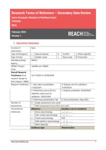 REACH Syria ToR Socioeconomic Situation in NWS April 2024