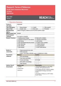 REACH Afghanistan ESNFI Rapid Assessment Mechanism - ToR