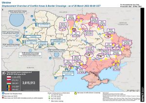 Ukraine Displacement Overview Map (as of 28 Mar 2022)