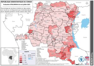REACH RDC Cartes EFSA/MSNA - Education : Enfants non-scolarisés - Octobre 2023