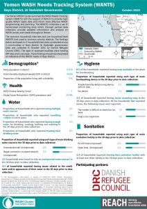 REACH YEM Factsheet WASH WANTS Common HHs Hays District October 2022