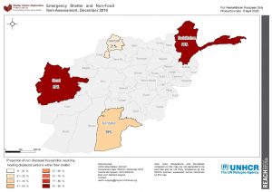 REACH AFG ESNFI Map Hosting displaced persons Dec2019