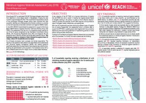 Menstrual hygiene materials assessment, Cox's Bazar - July 2019