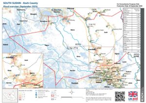 South Sudan - Flood Overview Koch Map - September 2025