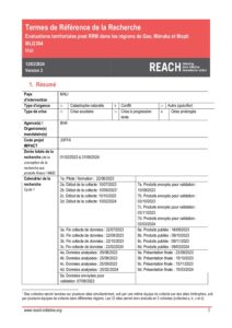 REACH Mali I ABA post-RRM I TDR