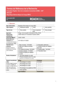 REACH RDC TdR Evaluation Rapide Redevabilité Kalehe Sud-Kivu Décembre 2023
