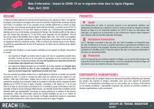 Note d'information : Impact du COVID-19 sur la migration mixte dans la région d'Agadez, Niger - Avril 2020