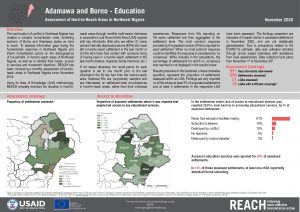 Hard to Reach, Education, Factsheet Borno and Adamawa State, Nigeria, November 2020