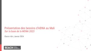 REACH I Mali I MSNA 2023 I Présentation ABNA