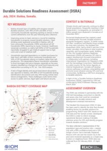 REACH Somalia Durable Solutions Readiness Assessment (DSRA) Baidoa district factsheet 2024