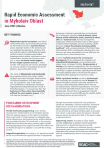 REACH UKR1908 FS Rapid Economic Assessment in Mykolaivska oblast, June 2023