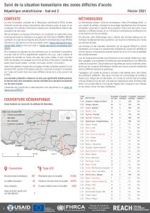 Evaluation multisectorielle dans les zones difficiles d'accès, Sud-est 2, RCA - Février 2021