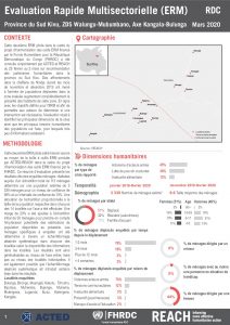 Evaluation rapide multisectorielle (ERM), fiche narrative du pilote au Sud Kivu, République Démocratique du Congo – Mars 2020
