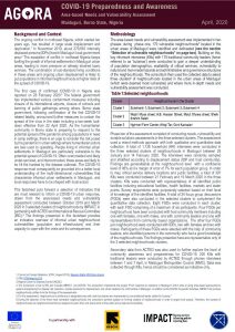 Needs and Vulnerability Assessment in Maiduguri, COVID 19 Indicators