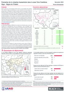 Evaluation de la situation humanitaire dans la zone Trois Frontières, région de Tillabéri (Niger), factsheet - Novembre 2020