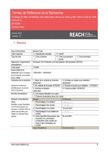 Burkina Faso ToR Fada Site Profiling Analysis February 2021