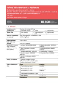 REACH - RDC - Termes de référence - Évaluation des dynamiques de marché à Nyemba (mai 2026)