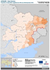 REACH UKR Map EastUkraine ProportionOfRegisteredIDPs 06DEC2019 A4